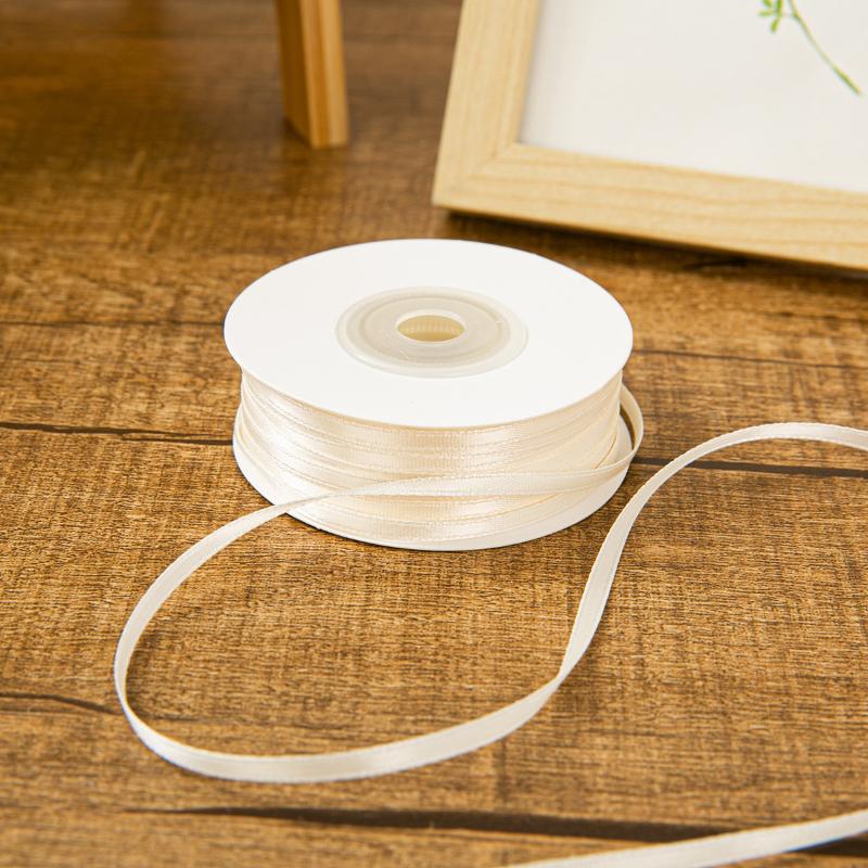 3Mm Thin Ribbon Balloon 1Roll Colorful Rope Ribbon Double-Sided Ribbon Party Card Gift Decoration Diy Packaging Hair Accessories