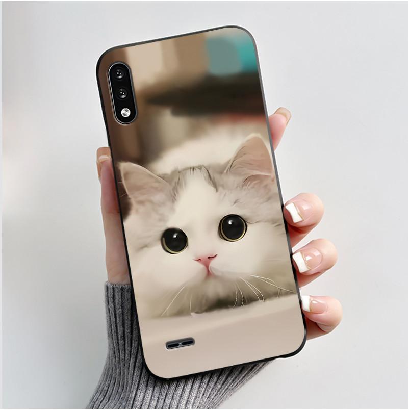 Casing For LG K22 Soft Case LMK200Z LMK200E LMK200B LM-K200 Aesthetic Cute Cat Cartoon Phone Back Cover Shockproof Black Bumper