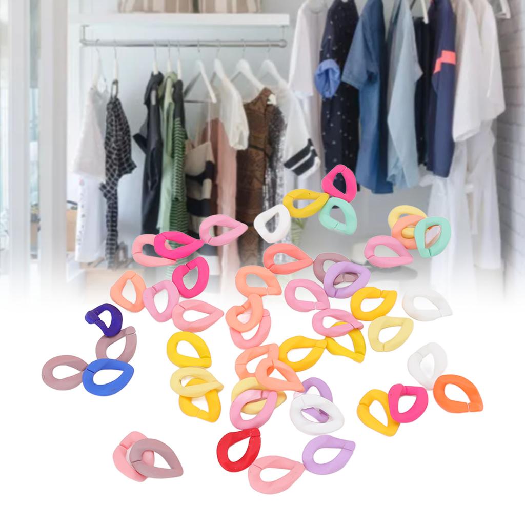 50 Pcs Chain Link Colorful Detachable Acrylic Open Chain Link Jewelry Making Chain Buckle Decoration