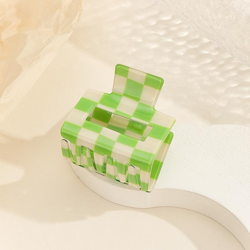Versatile Checkered Square Claw Clip: High-End Sweet Hair Accessory for Women