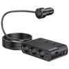 Ładowarki samochodowe 128W PD+QC3.0 Adapter szybkiego ładowania 3-gniazdowy rozdzielacz zasilania 12-24V z 4 portami USB
