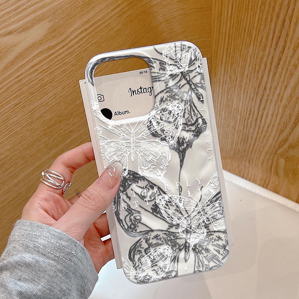 Black and White Butterfly Phone Case For IPhone 17 Air 16 15 14 13 12 11 Pro Max Cover Case For IPhone 16 15 14 Plus Case Funda