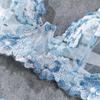Blue Embroidered Low Cut Underwire Bra & Lingerie Set