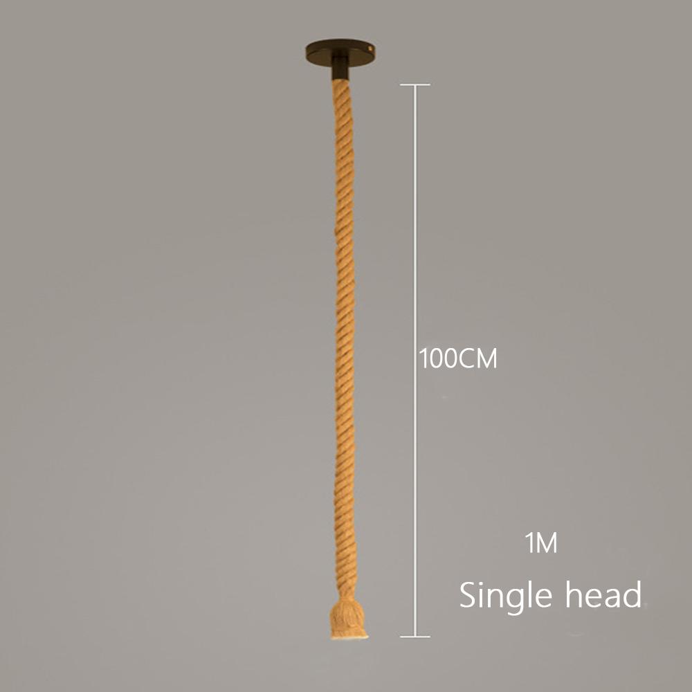 Vintage Hemp Rope Pendant Light Holder 1/2 Head For Loft Personality Industrial Pendant Lamp Edison Hanglamp Lighting