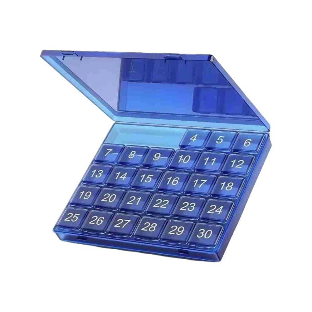 Transparent Portable Storage Box Squeeze-to-Open Daily Medcine Container Supplement