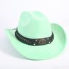 Nuovo colore cappello da cowboy western da uomo e da donna versatile per il pendolarismo stile semplice tesa larga cappello a cilindro cappello da sole