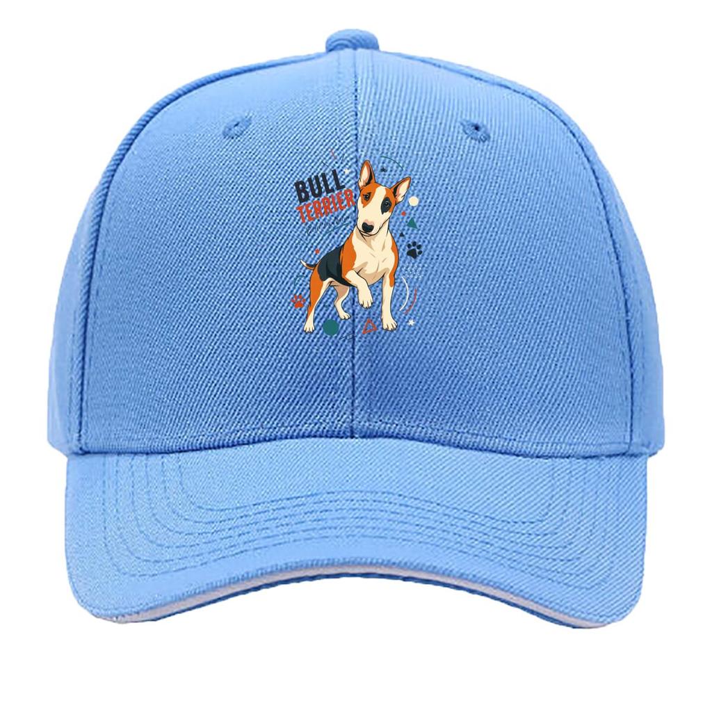 Playful Bull Terrier Pop Art Portrai Hip Hop hat Fashion Outdoor Sports Sandwich Baseball Cap