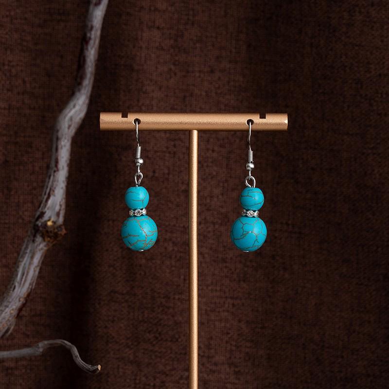 Tibetan Ethnic Bohemian Tassel Turquoise Earrings