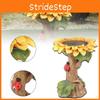 Ornate Sunflower Bird Bath Crafted In Durable Resin For All-weather Outdoor Use