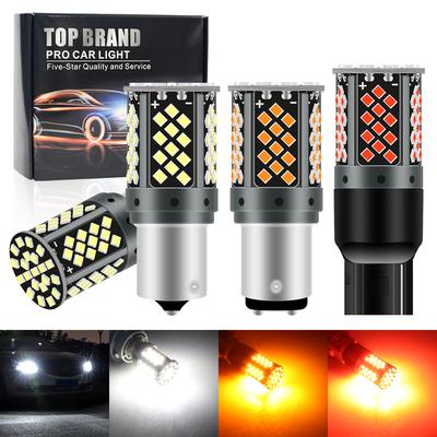 2pcs 1156 BA15S 1157  T20 7440 W21W 7443 W21/5W 2025chip 81smd  LED Car Tail Bulb Brake Reverse DRL Turn Signal Light 12V Canbus