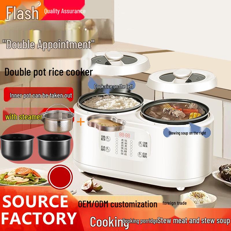 Smart Dual-Pot Rice Cooker for 1-3