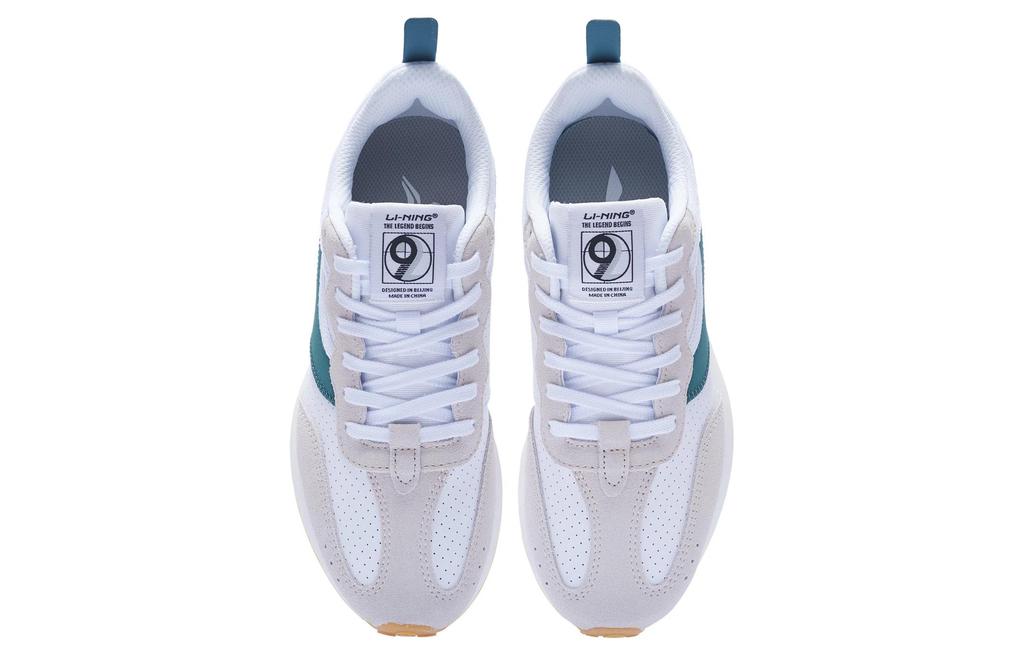 Li Ning Fangyuan Classic Slip Resistant Abrasion Resistant Low Top Sports Casual Shoes Women's White Gray Green AGCT048-1