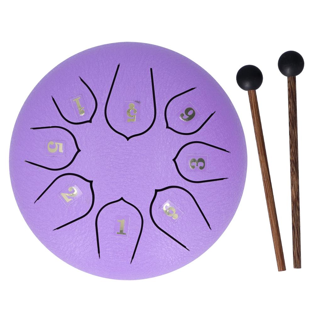 6in 8 Tones Tongue Drum with Mallets Music Book Musical Percussion Instruments for Meditation Entertainment