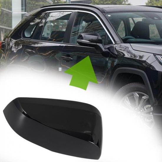 Накладка на крышку правого бокового зеркала для TOYOTA RAV4 2019-2023 2024, окрашенная в черный цвет