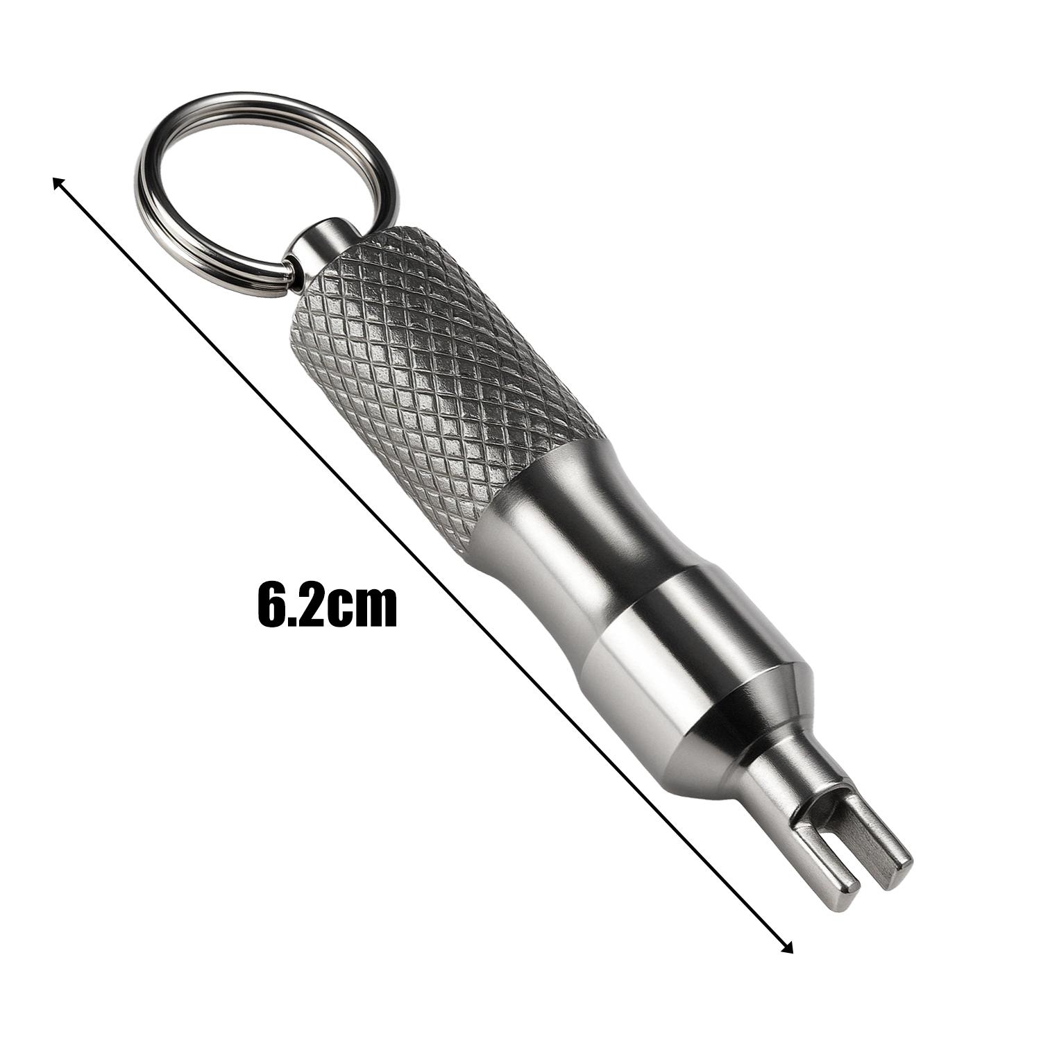 

Universal Tire Repair Screwdriver Antirust Stainless Steel Tyre Valve Core Remover Tool with Key Ring Tire Valve Wrench Tools
