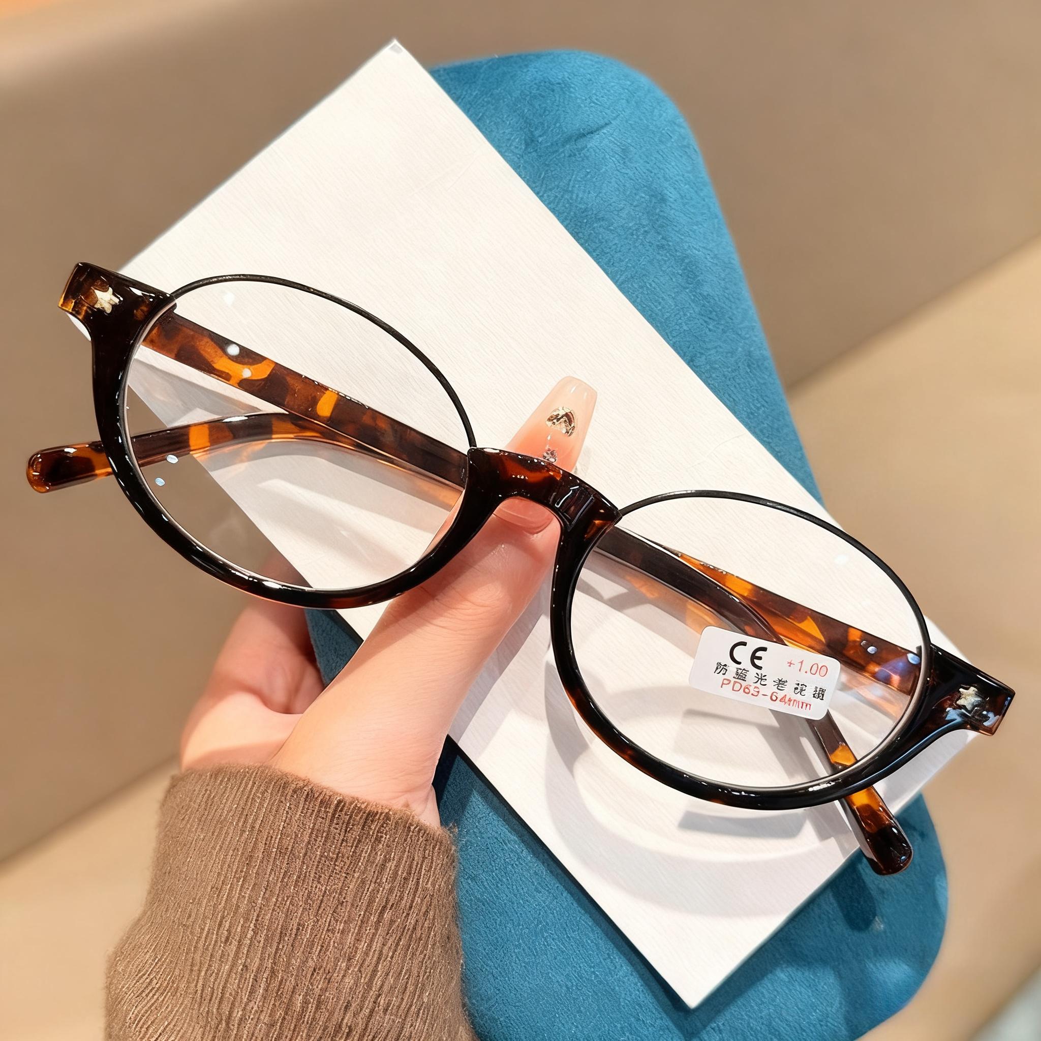 

New Fashionable Personalized Inverted Half Frame Women S Reading Glasses Ultra Light Neutral Hd Anti Blue Light Glasses +3.0