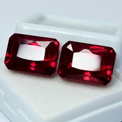 Natural Bloody Red Ruby 16.5ct Emerald Cut AA Certified Loose Gemstone