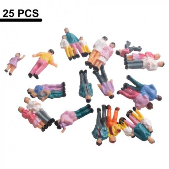 25 Pack Figures People 1:87 Scale Model Railway Passengers High Quality