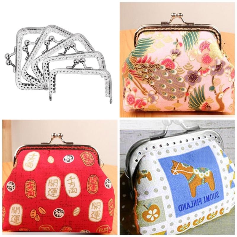 5Pieces 85mm Kiss Clasps Lock Square Metal Purse Frame Kiss Clasp Lock Arched Coin Bag Frame