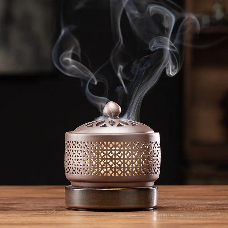 Electronic Aromatherapy Furnace Temperature Heating Ceramic Aromatherapy Furnace Essential Oil, Small Night Light Incense Burner