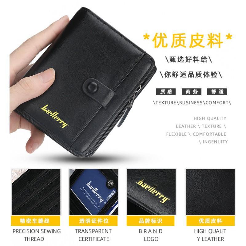 Wallet Men's Short European American Multi Card Zipper Coin Purse Youth Multifunctional Driver's License Bag