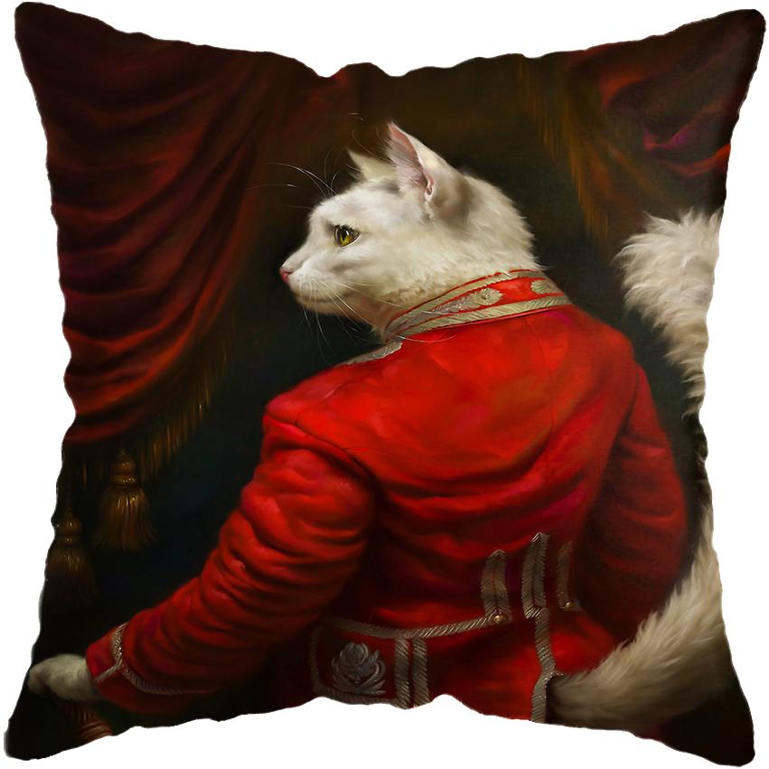 Vintage Painting Cat Dog Animal Pillow Cover Car Decor Cushion Cover Home Sofa Bed Cushion Cover