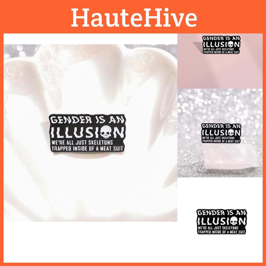 Unique Black Punk Style English Letter Shape Metal Brooch Creative Halloween Skull Design Accessory For Unisex Fashion Enthusiasts