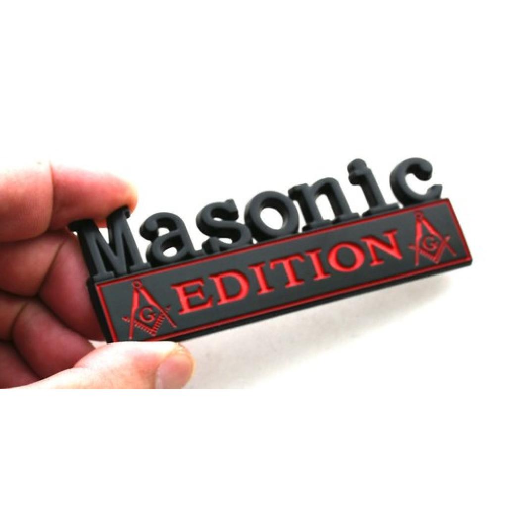 1pc Masonic Edition Metal Emblem Car Badges 3D Sticker Decal Red Black