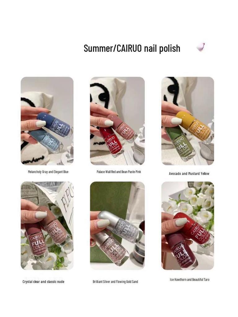 Cairuo Water-based Peelable Nail Polish - Macaron Gentle Colors, Toenail Polish