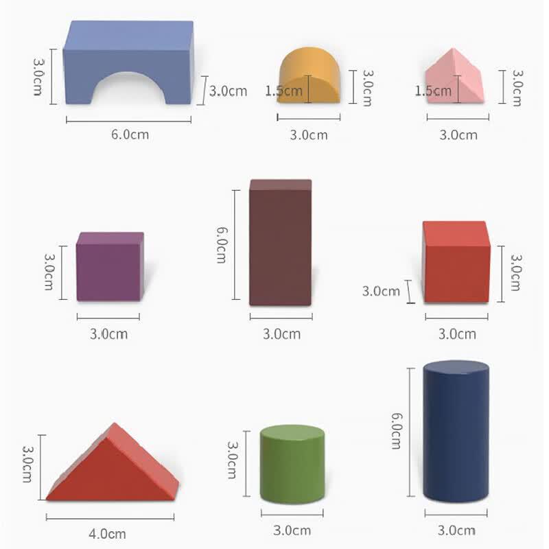 QZMEDU Large Particle Wooden Building Blocks