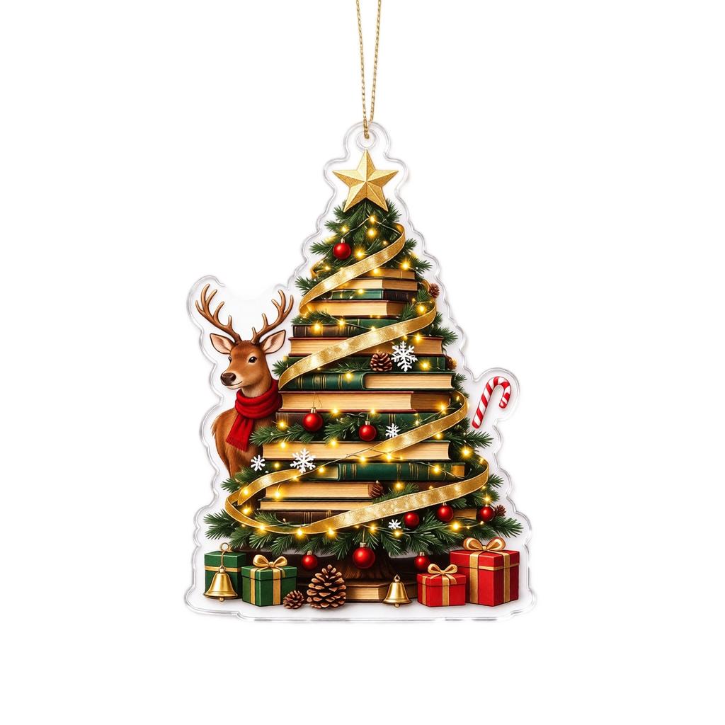 Kerst 2D Vlak Acryl Hangend Ornament voor Feestelijke Decoratie