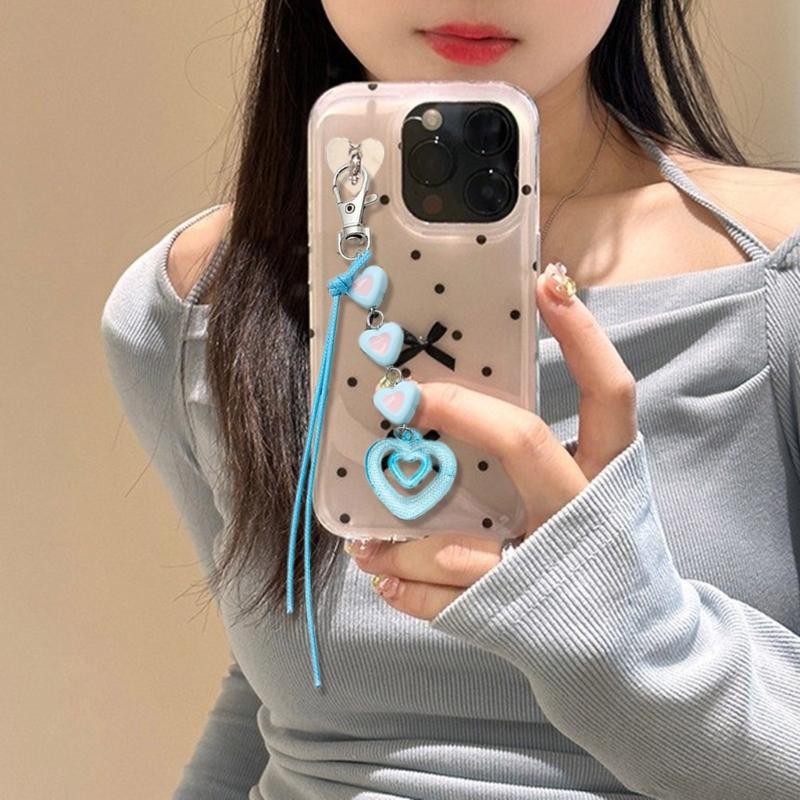 Handcrafted Key Chain Heart/Flower/Fishtail Pendant Keyring Acrylic Keychain Colorful Key Rings Bag Charm Ornament