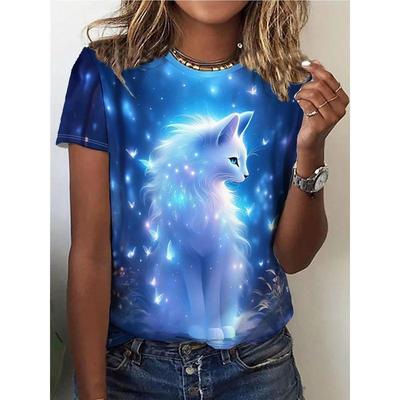 Women's T Shirt Animal 3D Print Tee Summer Fashion Street Casual O-Neck Short Sleeve T-Shirts Y2k Tops Harajuku Female Clothing