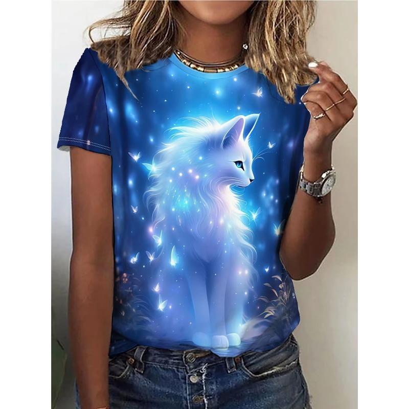 T-shirt summer fashion street casual round neck short sleeved shirt XS