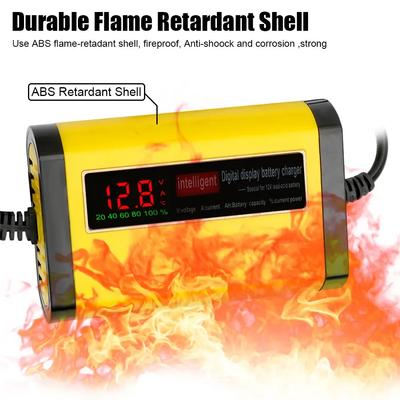 Digital LCD Display Full Automatic Car Battery Charger 2A Fast Charging 3 Stages Lead Acid AGM GEL Battery - Practical Charger