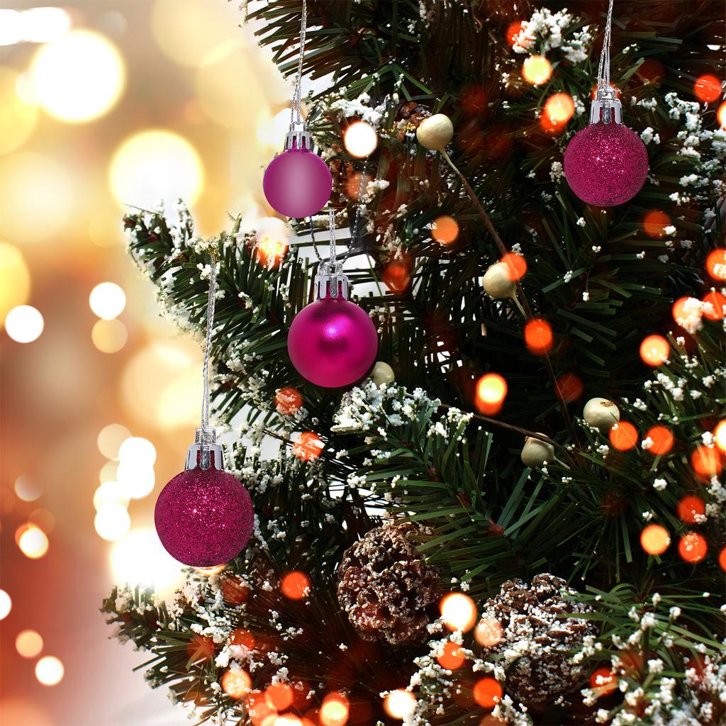 Набор из 24 шт. Рождественских шаров Xmas Balls Свадебное украшение Разноцветные Украшение для вечеринки Для украшения дома Праздничное мероприятие