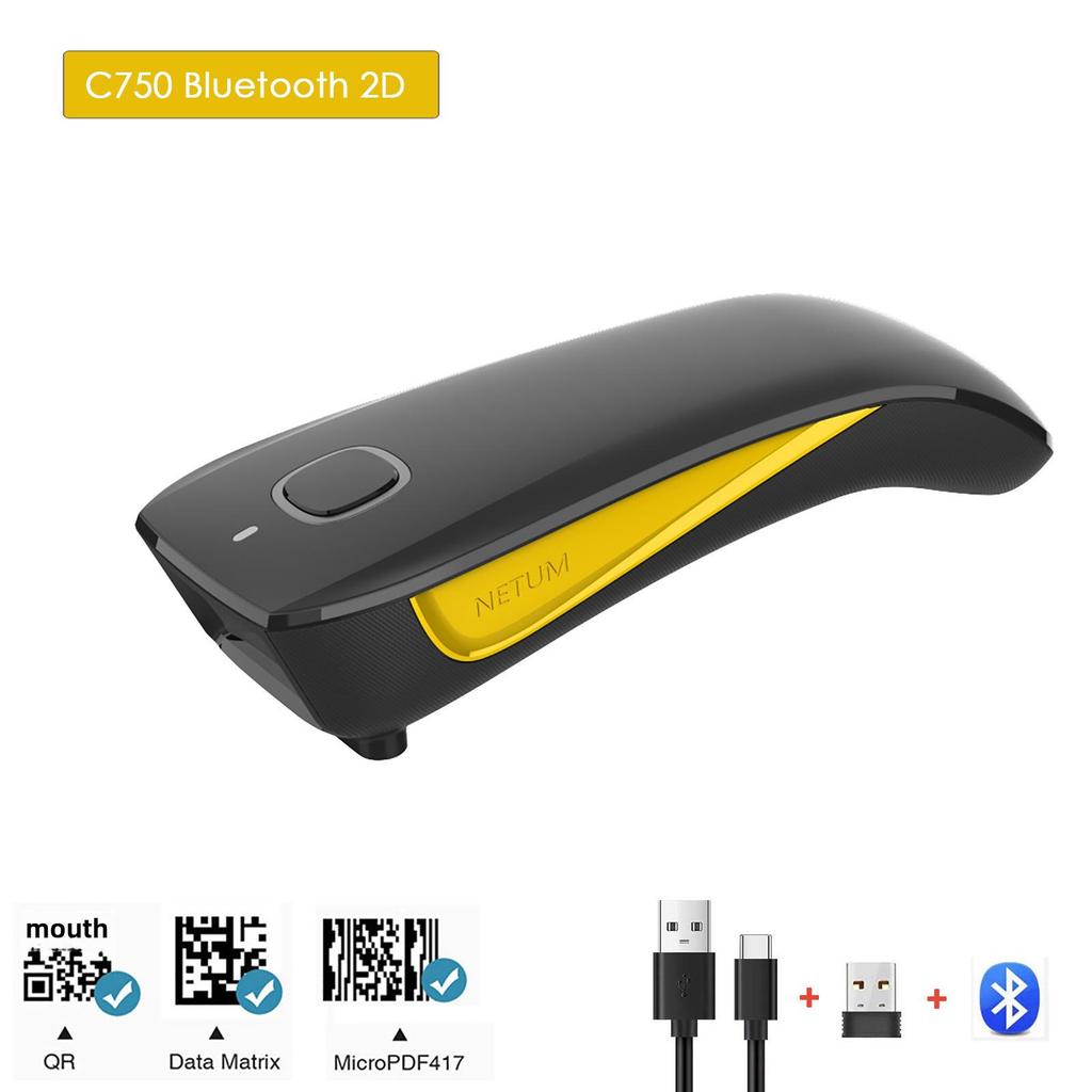 NETUM C750 Portable Bluetooth 2D QR Barcode Scanner