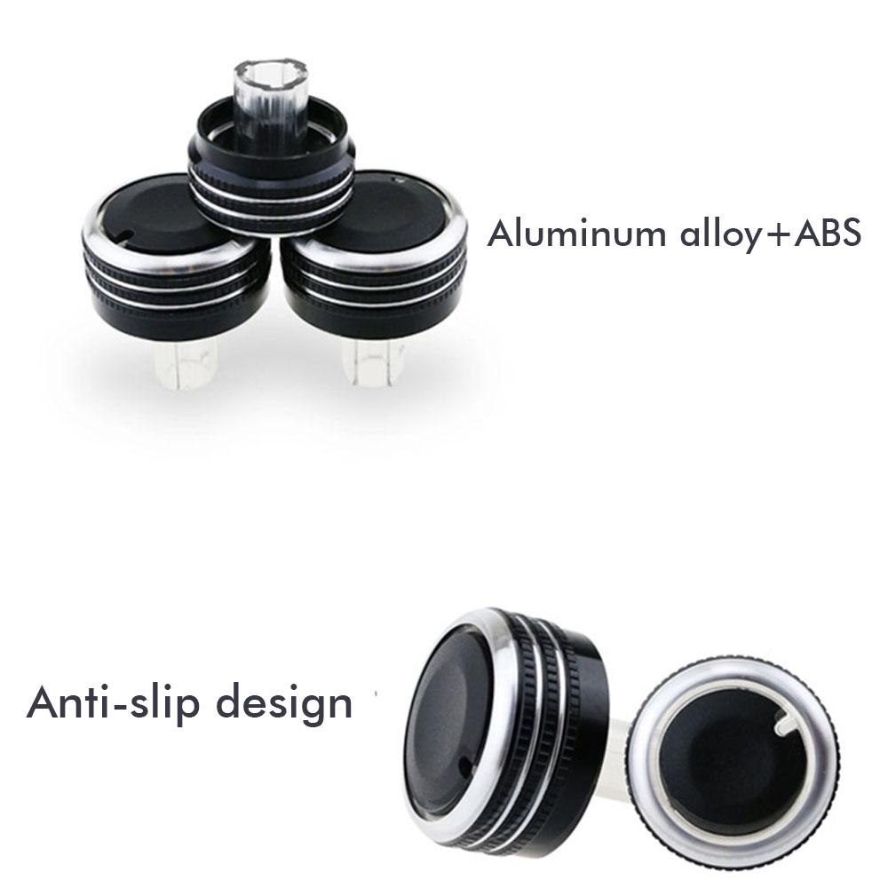 3Pcs Car AC Knob Air Conditioning Knobs Ring Cover Sticker Heat Control Switch Knob Protector for BYD F3 F3R Aluminum Alloy Part