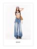 Women's Textured Distressed Denim Jeans: Loose Fit, Wide-Leg, Floor-Length, New Spring/Autumn 2026 Style.