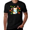 Christmas Cat TShirt Plus Size Quick Dry Sports Tee
