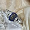 Minimalist Octagonal Rhinestone Dial Ladies Quartz Watch Thin Metal Bangle Elegant Daily Wrist Watch