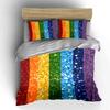 Regenbogen Glitzer Gestreifte Bettwäsche Bettwäsche Bettbezug Set Bettbezug Kissenbezüge (1 * Bettbezug 2 * Kissenbezüge, ohne Bettdecke)