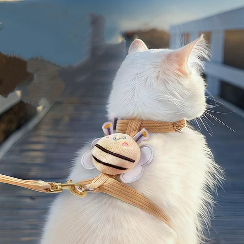 Pet Supplies Cartoon Bee Cat Harness Portable Breast Back Harness Dog Harness Adjustable Leash Set Pet Walking