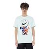 Nike Smiley Alphabet Pattern Crew Neck Pullover Loose Short Sleeve T-Shirt Men Tops Light-Blue CI2190-336