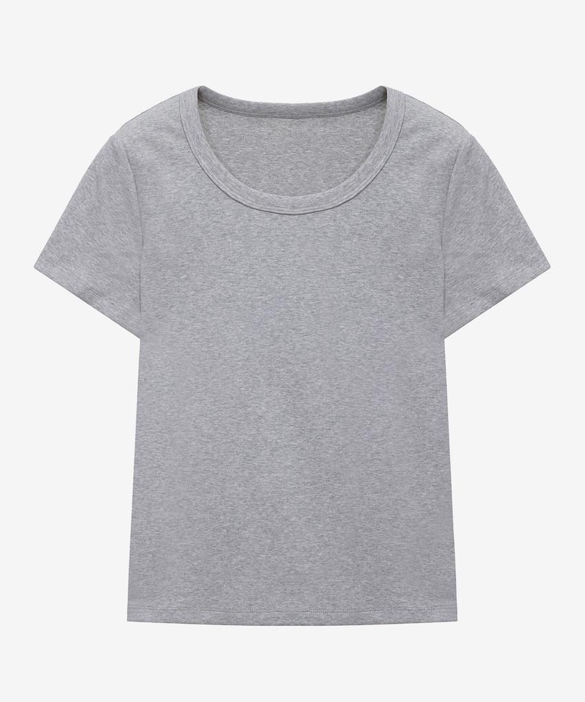 MIND BRIDGE WOMEN [W] U-Neck Basic Slim Fit Short Sleeve T-Shirt - 3 Colors