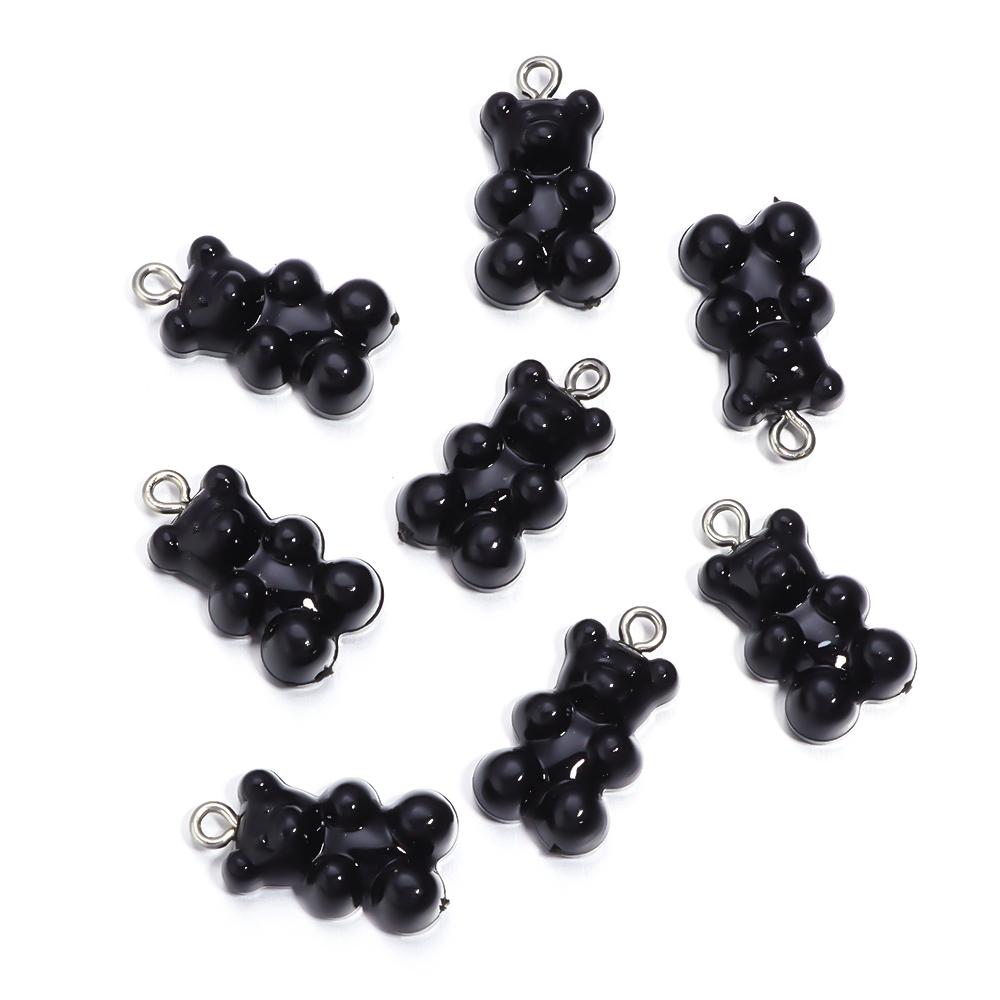 10Pcs/Lot 22×12mm Acrylic Pendant Macaron Colored Mini Bear Pendant For Diy Cute Necklace Earrings Gift Jewelry Accessories