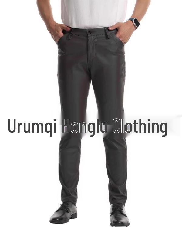 

Men s Slim Fit Faux Leather Pants for Casual, Business, Hip Hop, Dance, and Nightclub Wear 30 чорний