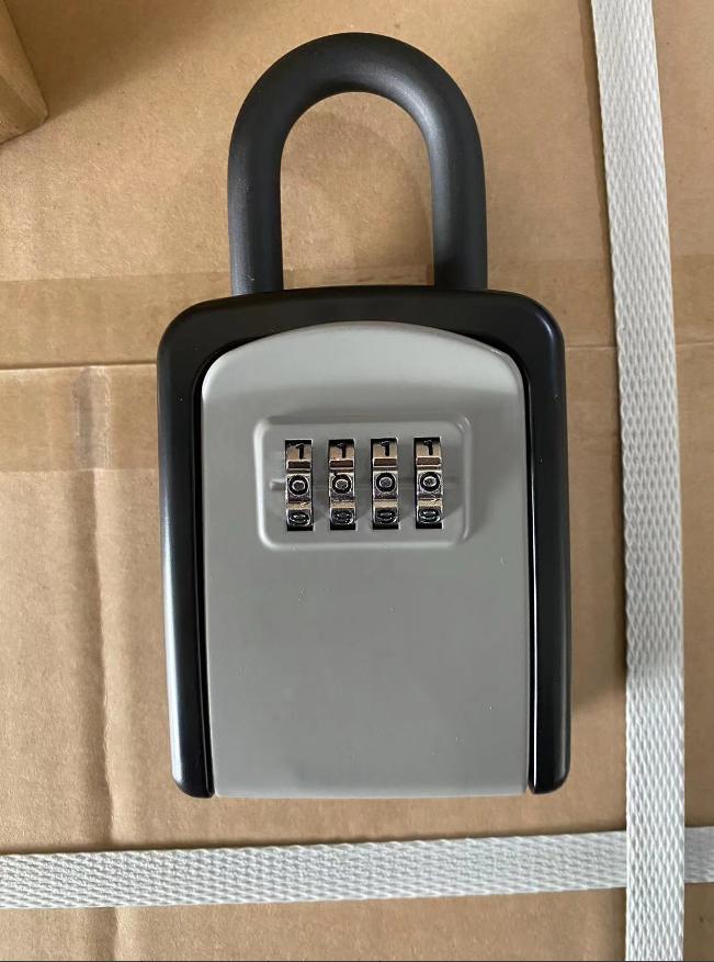 G10 Modern Wall Mounted Aluminium ABS Key Safe Box 4-Digit Padlock Waterproof 2 Keys Multi-Use Outdoor Hanger Shackle JXD