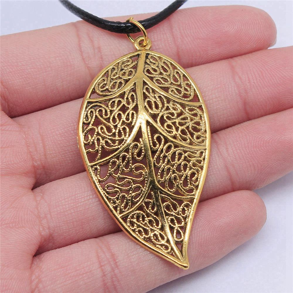 45cm Halskette Lederkette Großes Blatt Blume Kinderschmuck Materialien QN042