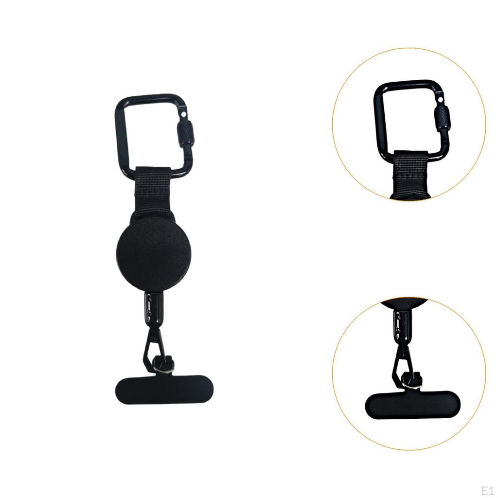 Retractable Keychain Heavy Duty Carabiner Extendable Multipurpose Lanyard Holder Keyring for Running